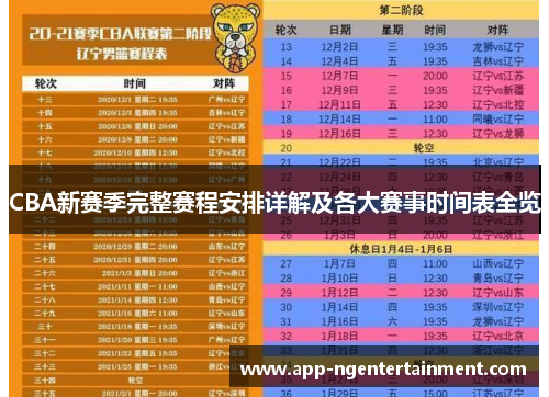 CBA新赛季完整赛程安排详解及各大赛事时间表全览
